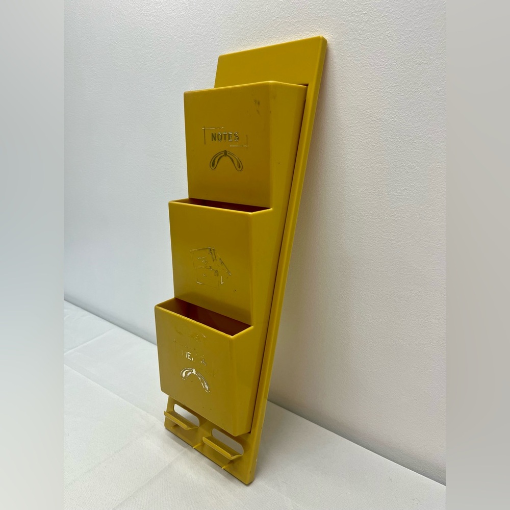 Vintage Wall Organizer, Mail Memo Notes Key & Pencil Holder, Made by BOW, 1980s